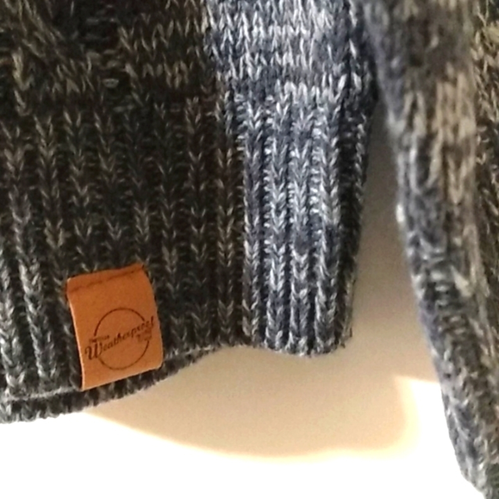 WEATHERPROOF VINTAGE NAVY BLUE WHITE WATERMARK CREW NECK SWEATER SIZE XL NWT - Picture 3 of 5